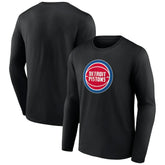 Detroit Pistons Primary Team Logo Long Sleeve T-Shirt Black - NBA