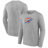 Oklahoma City Thunder Primary Team Logo Long Sleeve T-Shirt Gray - NBA