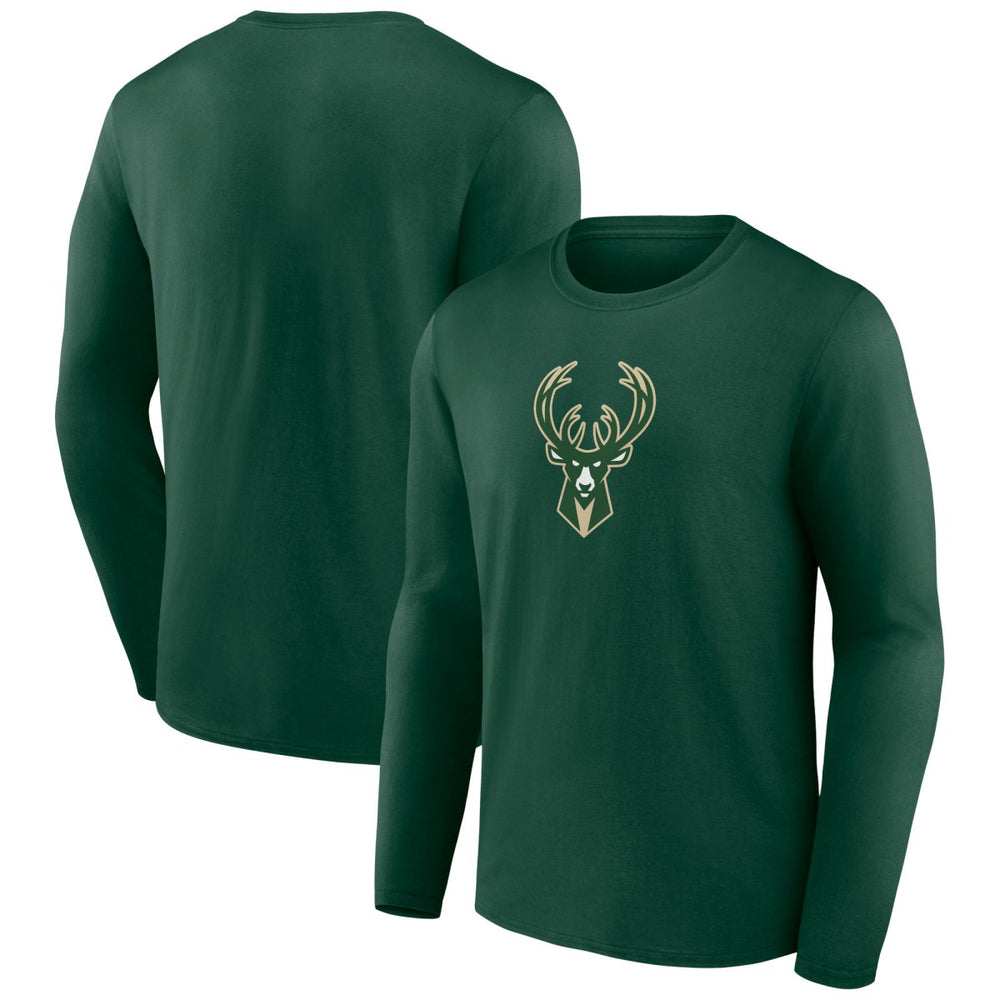 Milwaukee Bucks Primary Team Logo Long Sleeve T-Shirt Hunter Green - NBA