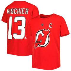 Nico Hischier New Jersey Devils Youth Player Name & Number T-Shirt - Red - NHL