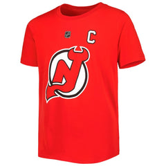 Nico Hischier New Jersey Devils Youth Player Name & Number T-Shirt - Red - NHL
