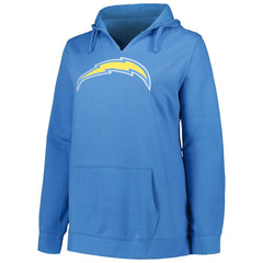 Justin Herbert Los Angeles Chargers Profile Women's Plus Size Player Name & Number Pullover Hoodie Powder Blue | NFL