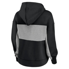 Carolina Panthers Women's Filled Stat Sheet Lighweight Modest Crop Hoodie Black | Fanatics