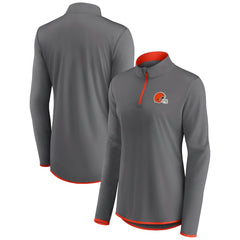 Cleveland Browns Women's Adult Corner Long Sleeve 1/4 Zip Top Gray | NFL