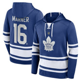 Mitch Marner Toronto Maple Leafs Fanatics Name & Number Lace-Up Pullover Hoodie - Blue - NHL