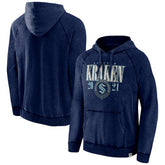 Seattle Kraken Fanatics Shoulder-To-Shoulder Raglan Pullover Hoodie - Heather Deep Sea Blue - NHL