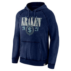 Seattle Kraken Fanatics Shoulder-To-Shoulder Raglan Pullover Hoodie - Heather Deep Sea Blue - NHL