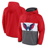 Washington Capitals Fanatics Flagrant Foul Anorak Raglan Half-Zip Hoodie Jacket - Red - NHL