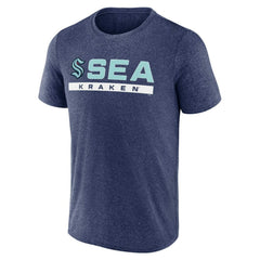 Seattle Kraken Fanatics Playmaker T-Shirt - Heather Deep Sea Blue - NHL