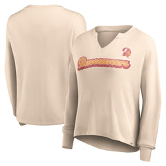 Tampa Bay Buccaneers Women's Go For It Notch Neck Waffle Knit Lightweight Long Sleeve T-Shirt Tan | Fanatics