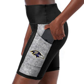 Baltimore Ravens Certo Women's High Waist Logo Two-Pocket Biker Shorts Black | NFL