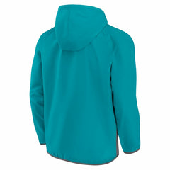 Charlotte Hornets Anorak Flagrant Foul Color-Block Raglan Hoodie Half-Zip Jacket Teal/Gray - NBA