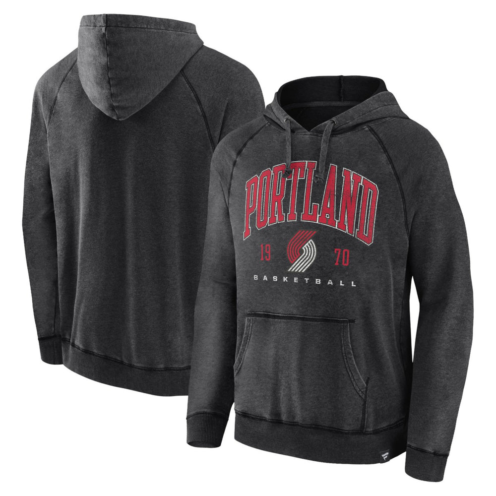 Portland Trail Blazers Foul Trouble Snow Wash Raglan Pullover Hoodie Heather Charcoal - NBA