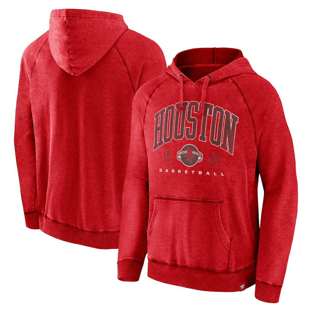 Houston Rockets Foul Trouble Snow Wash Raglan Pullover Hoodie Heather Red - NBA