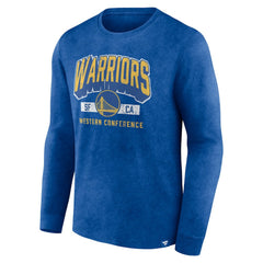 Golden State Warriors Front Court Press Snow Wash Long Sleeve T-Shirt Heather Royal - NBA