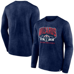 Washington Wizards Front Court Press Snow Wash Long Sleeve T-Shirt Heather Navy - NBA
