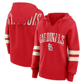St. Louis Cardinals Fanatics Women's Bold Move Notch Neck High Hip Hoodie - MLB