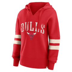 Chicago Bulls Women's Bold Move Dolman V-Neck High Hip Hoodie Red - NBA