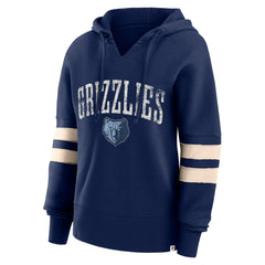 Memphis Grizzlies Women's Bold Move Dolman V-Neck High Hip Hoodie Navy - NBA