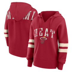 Miami Heat Women's Bold Move Dolman V-Neck High Hip Hoodie Red - NBA