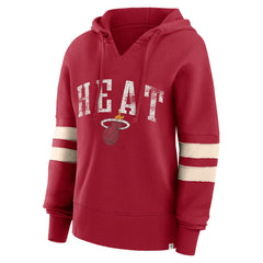 Miami Heat Women's Bold Move Dolman V-Neck High Hip Hoodie Red - NBA