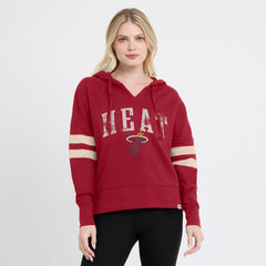 Miami Heat Women's Bold Move Dolman V-Neck High Hip Hoodie Red - NBA