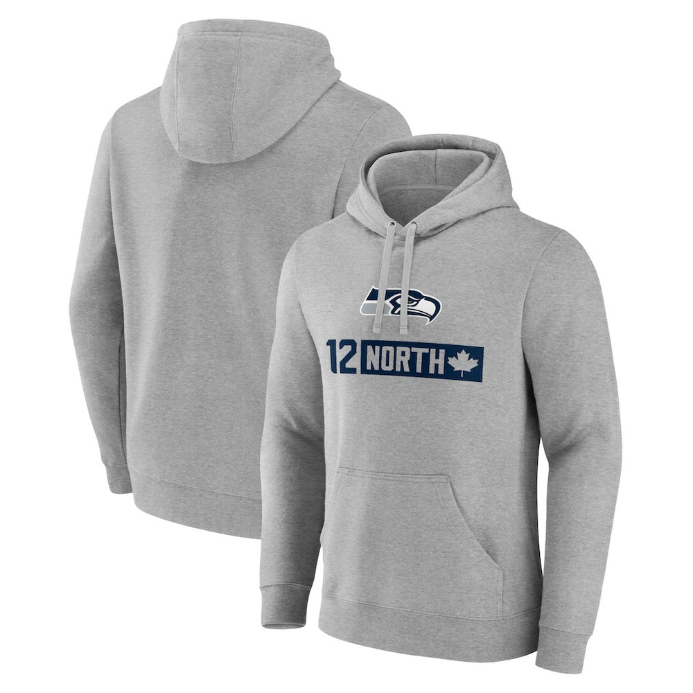 Seattle Seahawks 12 North Pullover Hoodie Gray | NFL