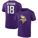 Justin Jefferson Minnesota Vikings Icon Player Name & Number T-Shirt Purple | NFL