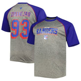 Mika Zibanejad New York Rangers Fanatics Big & Tall Contrast Raglan Name & Number T-Shirt - Heather Gray/Blue - NHL