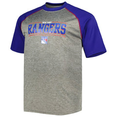 Mika Zibanejad New York Rangers Fanatics Big & Tall Contrast Raglan Name & Number T-Shirt - Heather Gray/Blue - NHL