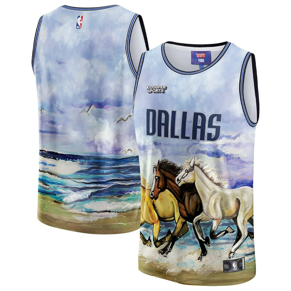 Dallas Mavericks NBA & KidSuper Studios Unisex Hometown Jersey Blue - NBA