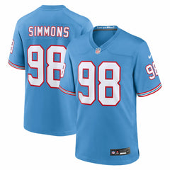 Jeffery Simmons Tennessee Titans Oilers Throwback Alternate Game Player Jersey Light Blue | Nike for Sale