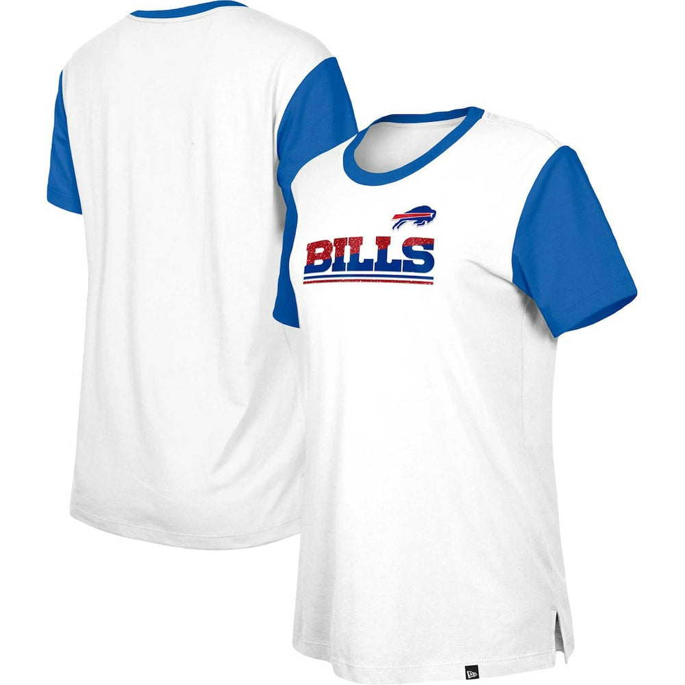 Buffalo Bills New Era Women's Third Down Colorblock T-Shirt White/Royal | NFL