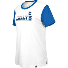 Indianapolis Colts New Era Women's Third Down Colorblock T-Shirt White/Royal | NFL