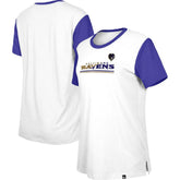 Baltimore Ravens New Era Women's Third Down Colorblock T-Shirt White/Purple | NFL