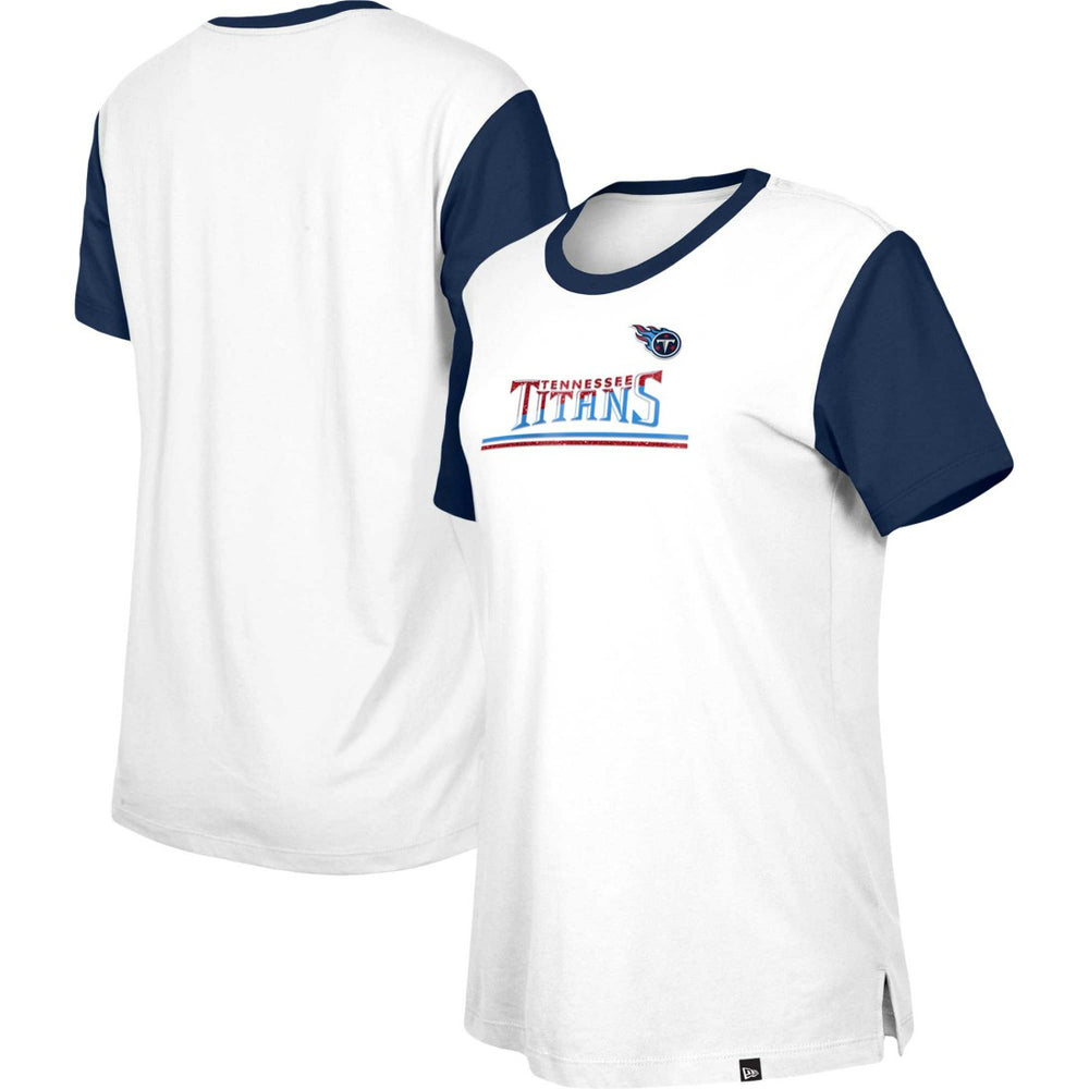 Tennessee Titans New Era Women's Third Down Colorblock T-Shirt White/Navy | NFL