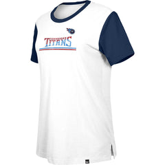 Tennessee Titans New Era Women's Third Down Colorblock T-Shirt White/Navy | NFL