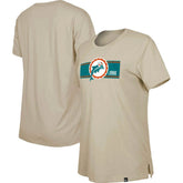 Miami Dolphins New Era Women's Third Down Historic T-Shirt Tan | NFL