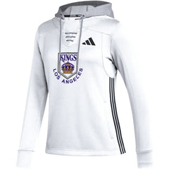 Los Angeles Kings adidas Women's Refresh Skate Lace AEROREADY Pullover Hoodie - White - NHL