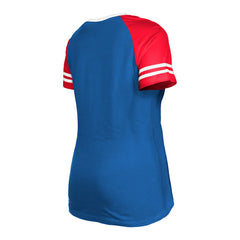 Buffalo Bills New Era Women's Throwback Raglan Lace-Up T-Shirt Royal | NFL