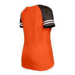 Cleveland Browns New Era Women's Throwback Raglan Lace-Up T-Shirt Orange | NFL