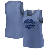 Atlanta Braves Soft as a Grape Women's Plus Size High Neck Tri-Blend Tank Top - MLB