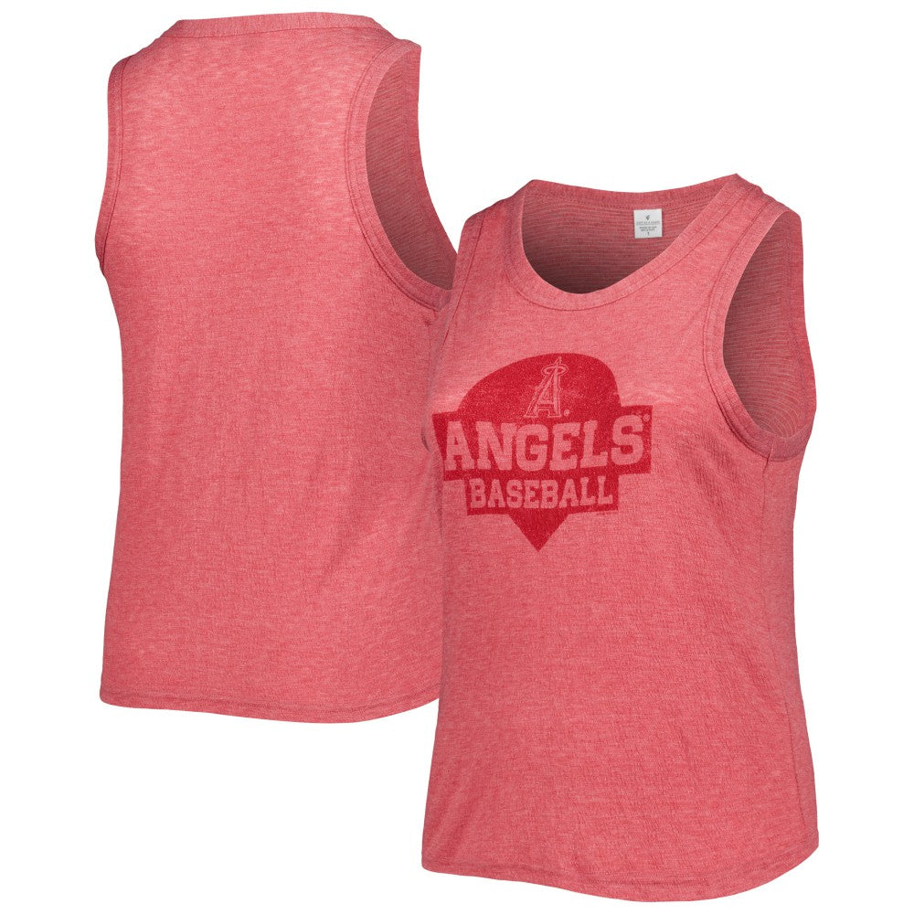 Los Angeles Angels Soft as a Grape Women's Plus Size High Neck Tri-Blend Tank Top - MLB