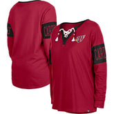 Arizona Cardinals New Era Women's Lace-Up Notch Neck Long Sleeve T-Shirt Cardinal | NFL