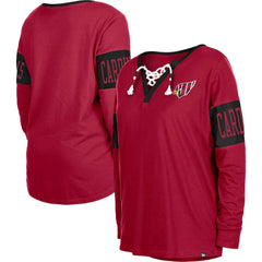 Arizona Cardinals New Era Women's Lace-Up Notch Neck Long Sleeve T-Shirt Cardinal | NFL