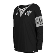 Las Vegas Raiders New Era Women's Lace-Up Notch Neck Long Sleeve T-Shirt Black | NFL