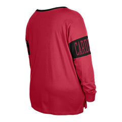 Arizona Cardinals New Era Women's Plus Size Lace-Up Notch Neck Long Sleeve T-Shirt Cardinal | NFL