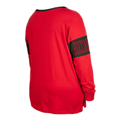 Tampa Bay Buccaneers New Era Women's Plus Size Lace-Up Notch Neck Long Sleeve T-Shirt Red | NFL