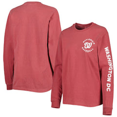 Washington Nationals Soft as a Grape Women's Team Pigment Dye Long Sleeve T-Shirt - MLB