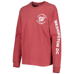 Washington Nationals Soft as a Grape Women's Team Pigment Dye Long Sleeve T-Shirt - MLB